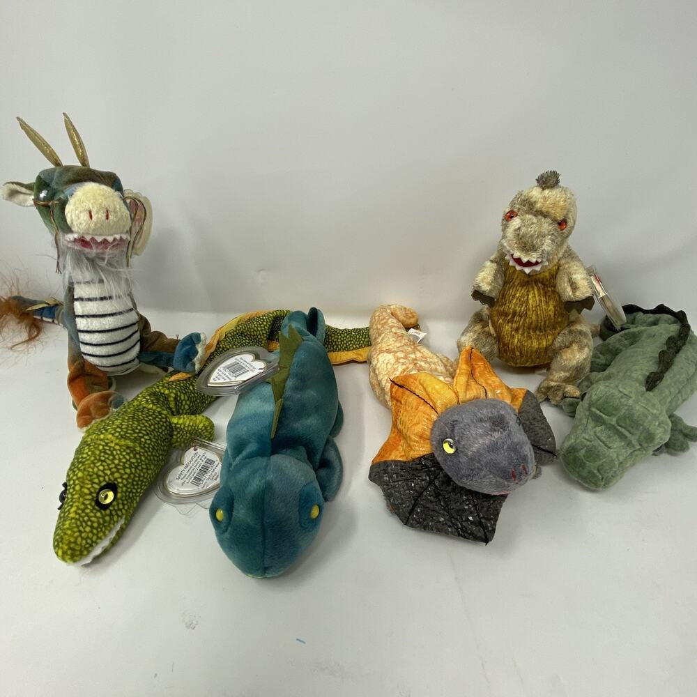 Ty Beanie Buddies Babies Dinosaur Reptile Lot 6